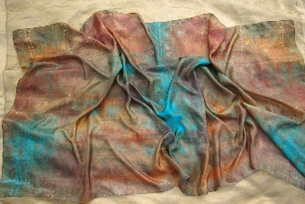 Šitá batika šál (Šibori)